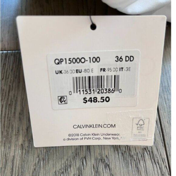 Calvin Klein Lightly Lined Demi T-Shirt Bra Size 36DD White Essential NWT - Picture 3 of 6